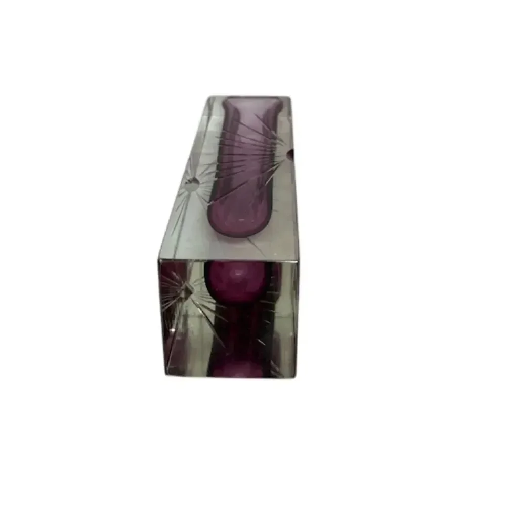Sommerso Technique Pagnin & Bon Murano glass vase purple pink glass starburst